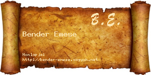 Bender Emese névjegykártya